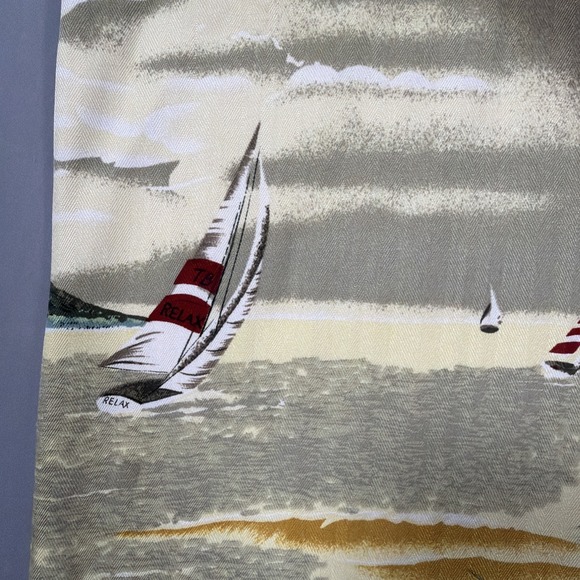 Tommy Bahama Mens Button-Up Short Sleeve Silk Hawaiian Sailboat Colorful Shirt L - Picture 10 of 15